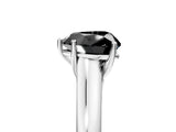 White gold Fancy Black Heart Cut Solitaire Engagement Ring with Tapered Band and Four-Prong Setting_26