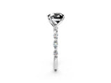 White gold Fancy Black Heart Cut Solitaire Marquise Side Stone Prong Setting Ring_2