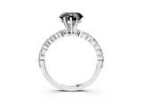 White gold Fancy Black Heart Cut Solitaire Marquise Side Stone Prong Setting Ring_3