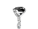 White gold Fancy Black Heart Cut Solitaire Marquise Side Stone Prong Setting Ring_5