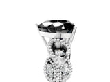 White gold Fancy Black Heart Cut Solitaire Milgrain Leaf Band with Prong Setting_17