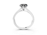 White gold Fancy Black Heart Cut Solitaire Pavé Band with Four-Prong Setting_3