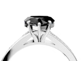 White gold Fancy Black Heart Cut Solitaire Pavé Band with Four-Prong Setting_4