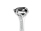 White gold Fancy Black Heart Cut Solitaire Pavé Band with Four-Prong Setting_5