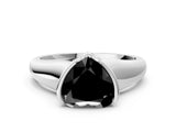 White gold Fancy Black Heart Cut Solitaire Tension Set Diamond Ring with Split Shank Band_12
