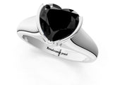 White gold Fancy Black Heart Cut Solitaire Tension Set Diamond Ring with Split Shank Band_13