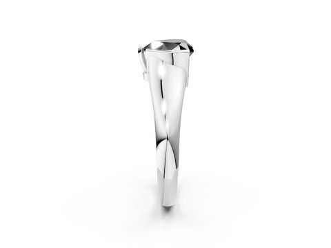 White gold Fancy Black Heart Cut Solitaire Tension Set Diamond Ring with Split Shank Band_14