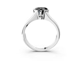 White gold Fancy Black Heart Cut Solitaire Tension Set Diamond Ring with Split Shank Band_15