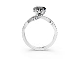 White gold Fancy Black Heart Cut Solitaire Twist Pave Diamond Engagement Ring with Prong Setting_15