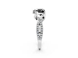 White gold Fancy Black Heart Cut Solitaire Twist Pave Diamond Engagement Ring with Prong Setting_20