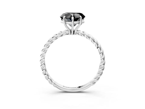 White gold Fancy Black Heart Cut Solitaire Twisted Band 4-Prong Ring_27