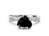 White gold Fancy Black Heart Cut Solitaire Twisted Pave Band with Four-Prong Setting_15