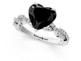 White gold Fancy Black Heart Cut Solitaire Twisted Pave Band with Four-Prong Setting_16