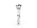 White gold Fancy Black Heart Cut Three-Stone Diamond Ring with Prong Setting on a Classic Band_2