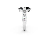 White gold Fancy Black Marquise Cut Brilliant Channel-Set Diamond Ring with Bezel Prong Setting_14