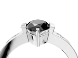 White gold Fancy Black Marquise Cut Brilliant Channel-Set Diamond Ring with Bezel Prong Setting_16