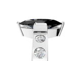 White gold Fancy Black Marquise Cut Brilliant Channel-Set Diamond Ring with Bezel Prong Setting_17