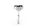 White gold Fancy Black Marquise Cut Brilliant Diamond Cluster Accent Solitaire Ring with Prong Setting_14