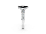 White gold Fancy Black Marquise Cut Brilliant Diamond Pavé Band with Six-Prong Setting_14