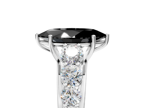 White gold Fancy Black Marquise Cut Brilliant Diamond Pavé Band with Six-Prong Setting_5