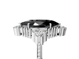 White gold Fancy Black Marquise Cut Brilliant Diamond with Cluster Setting on a Beaded Band and Four-Prong Setting_17