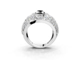White gold Fancy Black Marquise Cut Brilliant Halo Pave Diamond Milgrain Ring_3