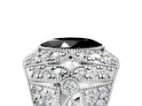 White gold Fancy Black Marquise Cut Brilliant Halo Pave Diamond Milgrain Ring_5