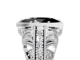 White gold Fancy Black Marquise Cut Brilliant Milgrain Filigree Diamond Ring with Square Prong Setting_5