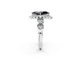 White gold Fancy Black Marquise Cut Brilliant Milgrain Pave Heart Band Solitaire Ring_14