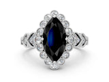 White gold Fancy Black Marquise Cut Brilliant Milgrain Pave Heart Band Solitaire Ring_24