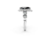 White gold Fancy Black Marquise Cut Brilliant Milgrain Pave Heart Band Solitaire Ring_26