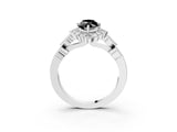 White gold Fancy Black Marquise Cut Brilliant Milgrain Pave Heart Band Solitaire Ring_27