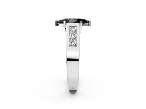 White gold Fancy Black Marquise Cut Cut Channel Set Solitaire Ring with Four-Prong Setting_14