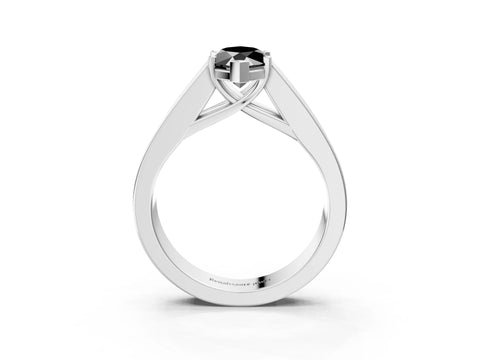 White gold Fancy Black Marquise Cut Cut Channel Set Solitaire Ring with Four-Prong Setting_15