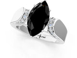 White gold Fancy Black Marquise Cut Cut Diamond Channel Set Solitaire Ring with Four-Prong Setting_73