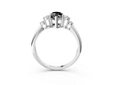 White gold Fancy Black Marquise Cut Cut Diamond Cluster Ring with Solitaire Band and Four-Prong Setting_27