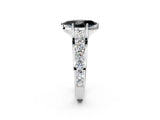 White gold Fancy Black Marquise Cut Cut Diamond Engagement Ring with Pavé Band and Four-Prong Setting_2