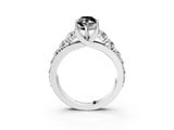 White gold Fancy Black Marquise Cut Cut Diamond Engagement Ring with Pavé Band and Four-Prong Setting_3