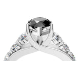 White gold Fancy Black Marquise Cut Cut Diamond Engagement Ring with Pavé Band and Four-Prong Setting_4