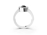White gold Fancy Black Marquise Cut-Cut Diamond Halo Engagement Ring with Pave Band and Prong Setting_3