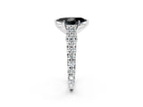White gold Fancy Black Marquise Cut Cut Diamond Pavé Band Solitaire with Four-Prong Setting_2