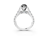 White gold Fancy Black Marquise Cut Cut Diamond Pavé Band Solitaire with Four-Prong Setting_3