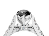 White gold Fancy Black Marquise Cut Cut Diamond Pavé Band Solitaire with Four-Prong Setting_4