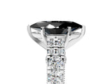 White gold Fancy Black Marquise Cut Cut Diamond Pavé Band Solitaire with Four-Prong Setting_5