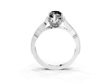White gold Fancy Black Marquise Cut Cut Diamond Twisted Band with Milgrain Pave Setting and Four-Prong Setting_3
