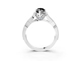 White gold Fancy Black Marquise Cut Cut Diamond Twisted Band with Milgrain Pave Setting and Four-Prong Setting_4