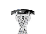 White gold Fancy Black Marquise Cut Cut Diamond Twisted Band with Milgrain Pave Setting and Four-Prong Setting_6