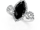 White gold Fancy Black Marquise Cut Cut Halo Diamond Infinity Band with Four-Prong Setting_1