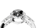 White gold Fancy Black Marquise Cut Cut Halo Diamond Infinity Band with Four-Prong Setting_4