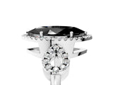 White gold Fancy Black Marquise Cut Cut Halo Diamond Infinity Band with Four-Prong Setting_5